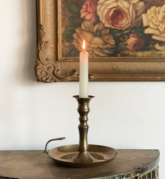 Vintage Brass Chamber Candlestick