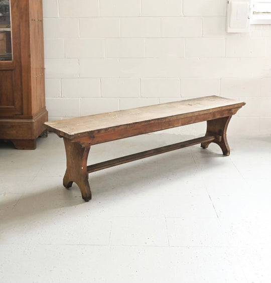 vintage french handcrafted pine farmhouse bench