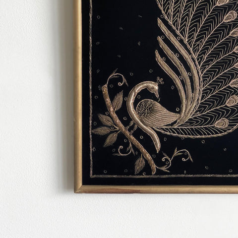 antique hand embroidered Zardozi peacock