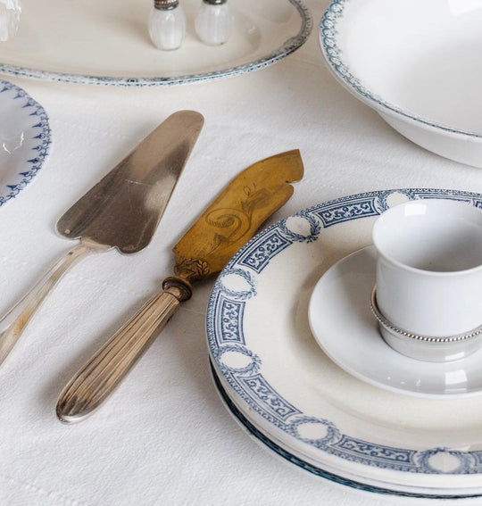 antique French art nouveau gold vermeil & silver plate cake server