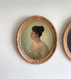antique oval portrait of a lady
