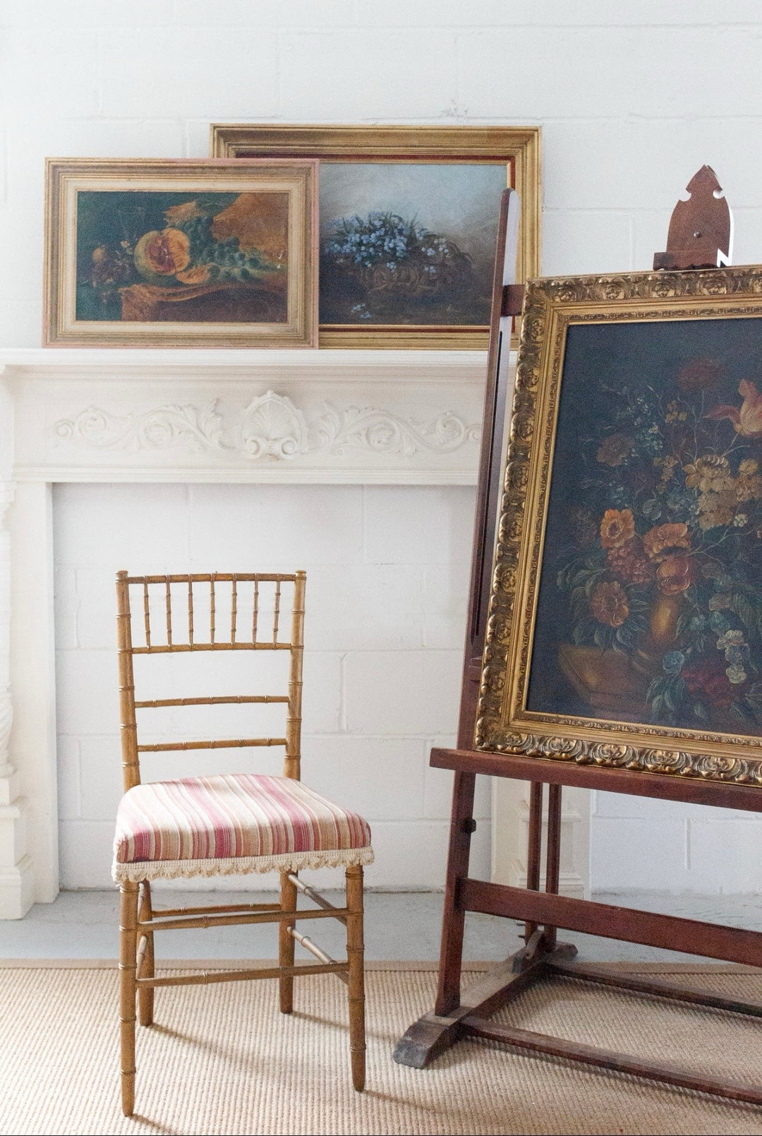 rare antique french chiavari chairs, set of 2