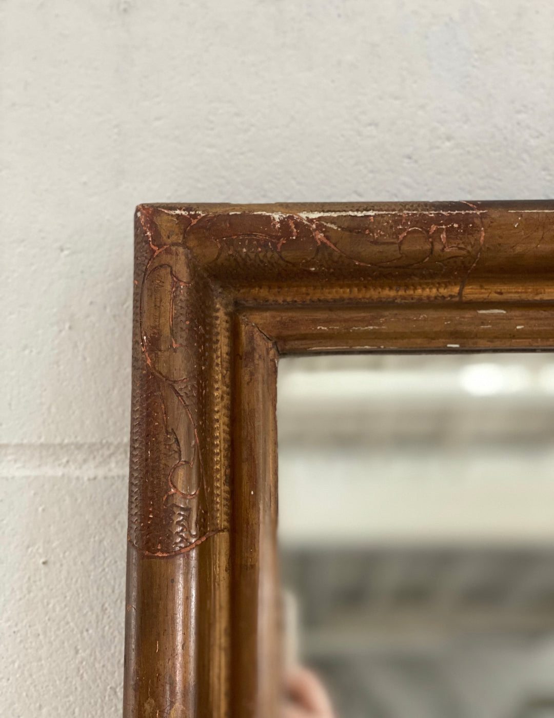 antique french stripped gilt mirror