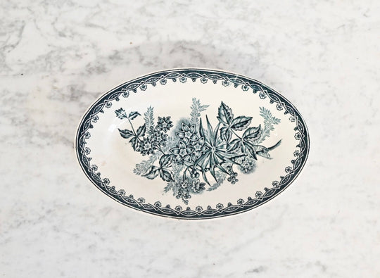 vintage french St Amand transferware petite serving dish