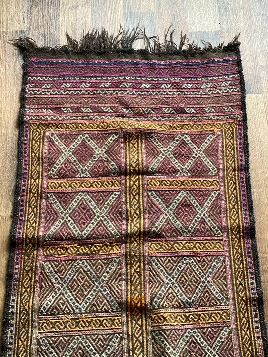 vintage handwoven kilim runner