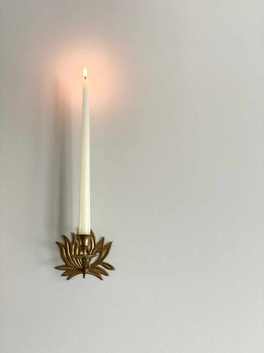 vintage brass lotus sconce set