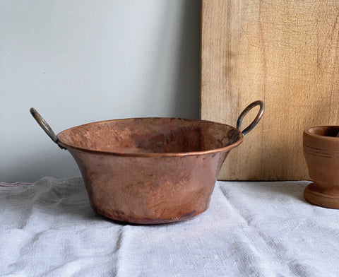 vintage French copper jam pots