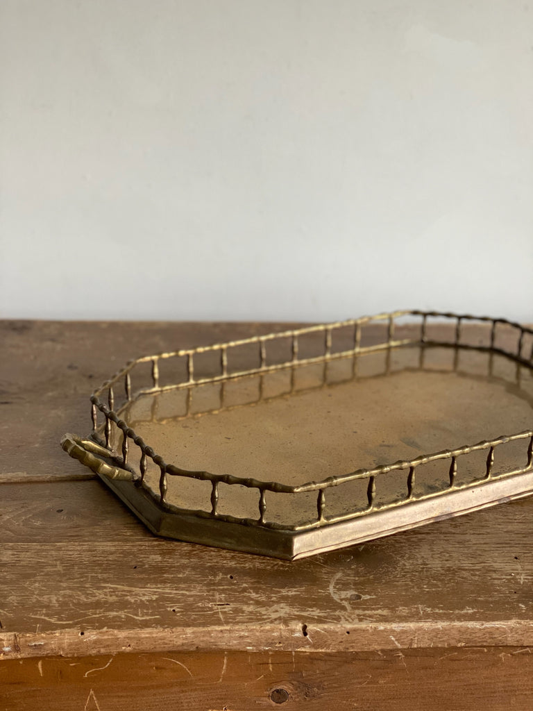 vintage faux bamboo brass tray – Joliette