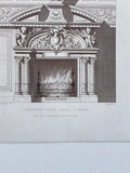 antique engraving "cheminée pour salle d'armes"