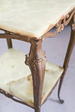 vintage French cast iron and onyx side table