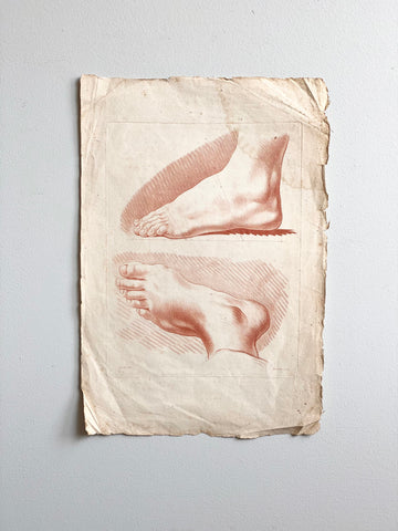 antique engraving, "les pieds"