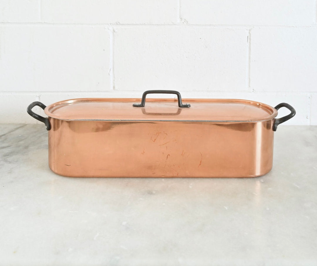 vintage french copper fish poacher