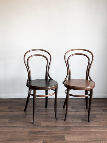 antique J&J Kohn bentwood chairs, set of two