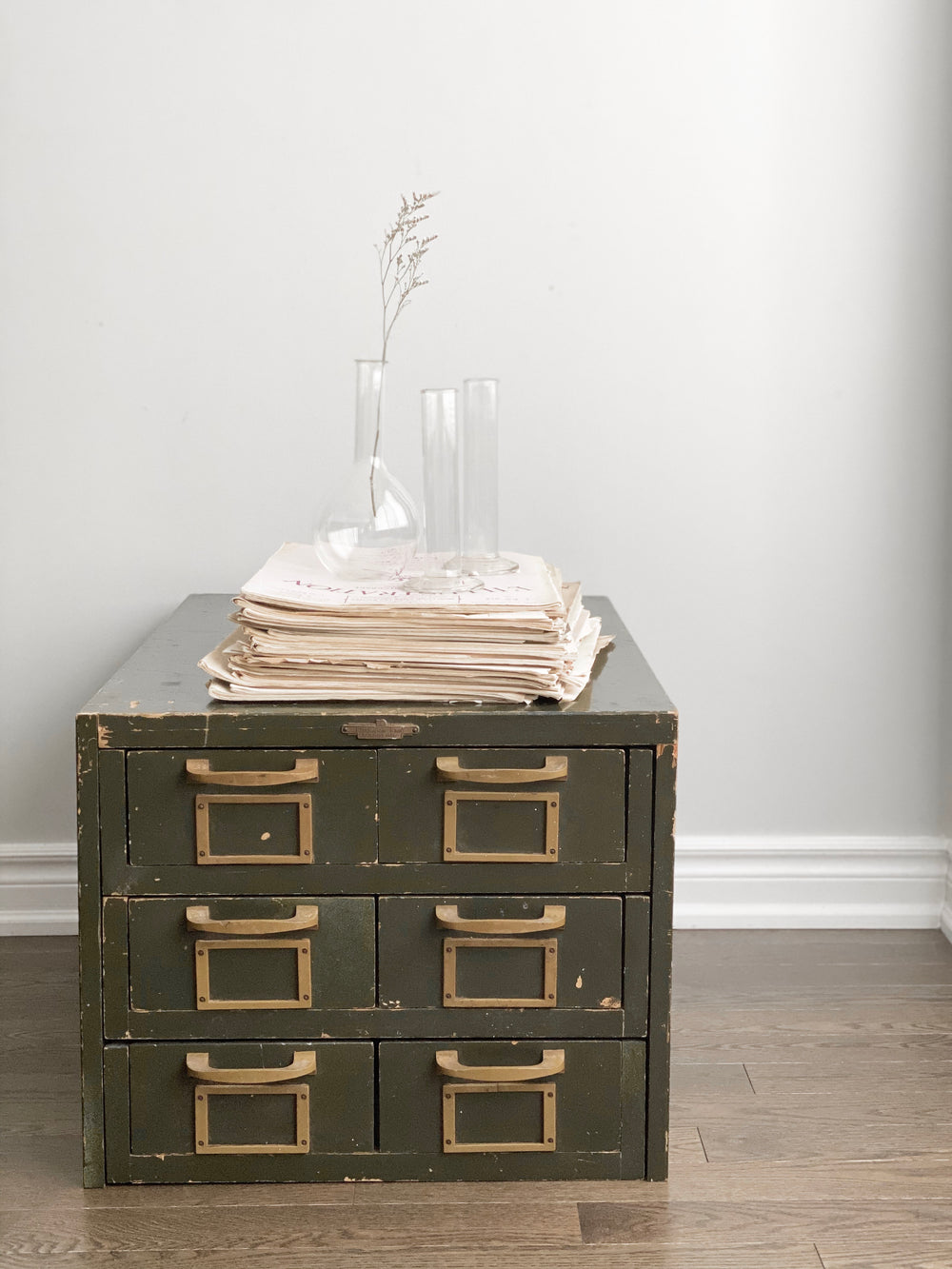 extra large vintage wood index card cabinet