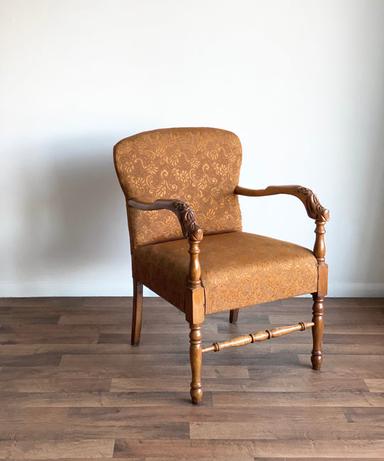 vintage carved wood accent chair