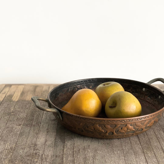 hand forged antique copper pan