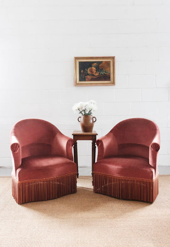 vintage french crapaud chairs, set of 2