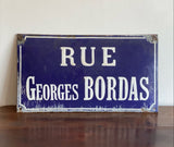 antique French enamel street signs