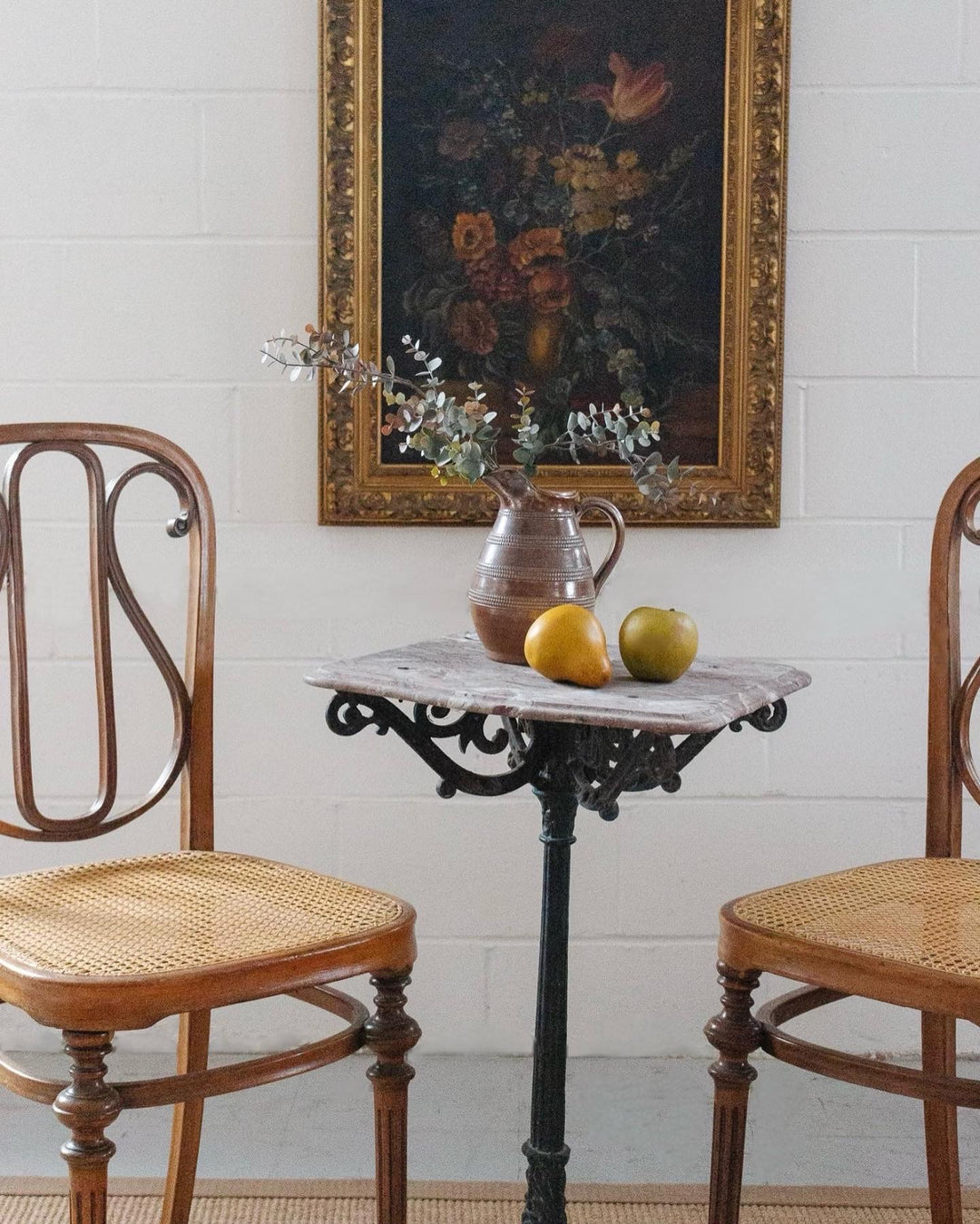 antique french marble top bistro table