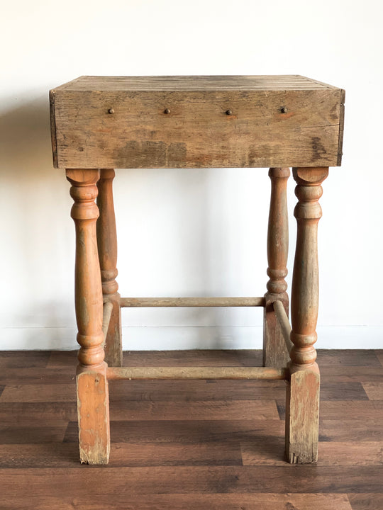 vintage butcher block table