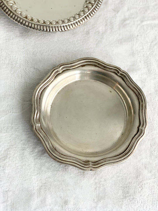 vintage French silverplate wine coaster