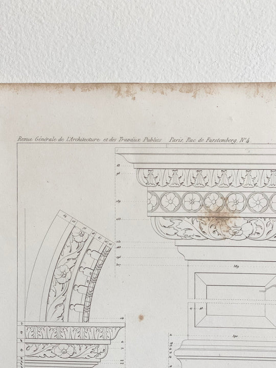 antique architectural engraving, “château de gaillon”