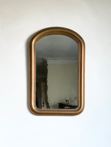antique arched gold mirror