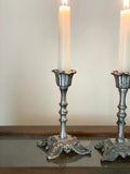 pair of vintage French cast iron candlesticks