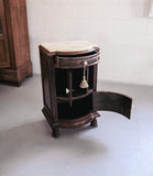 antique french marble top side table with bone hardware