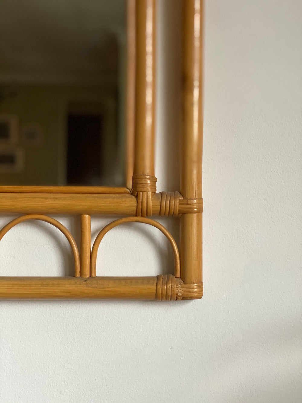 vintage bamboo mirror