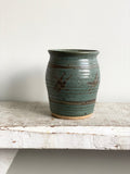 blue vintage pottery vase