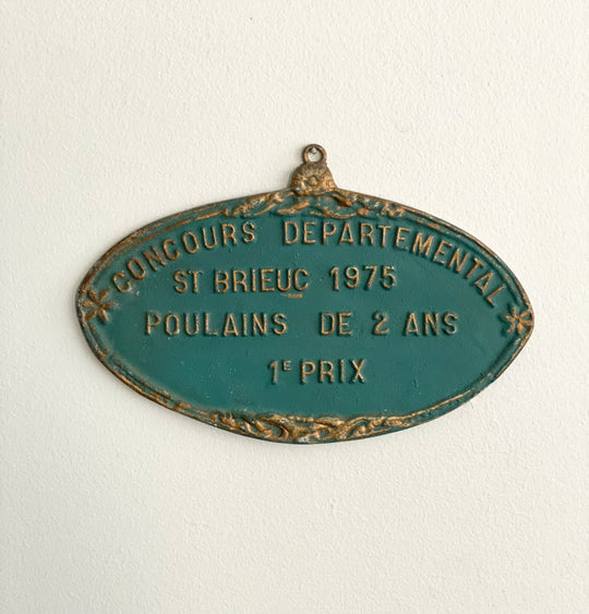 vintage French agricultural award plaque