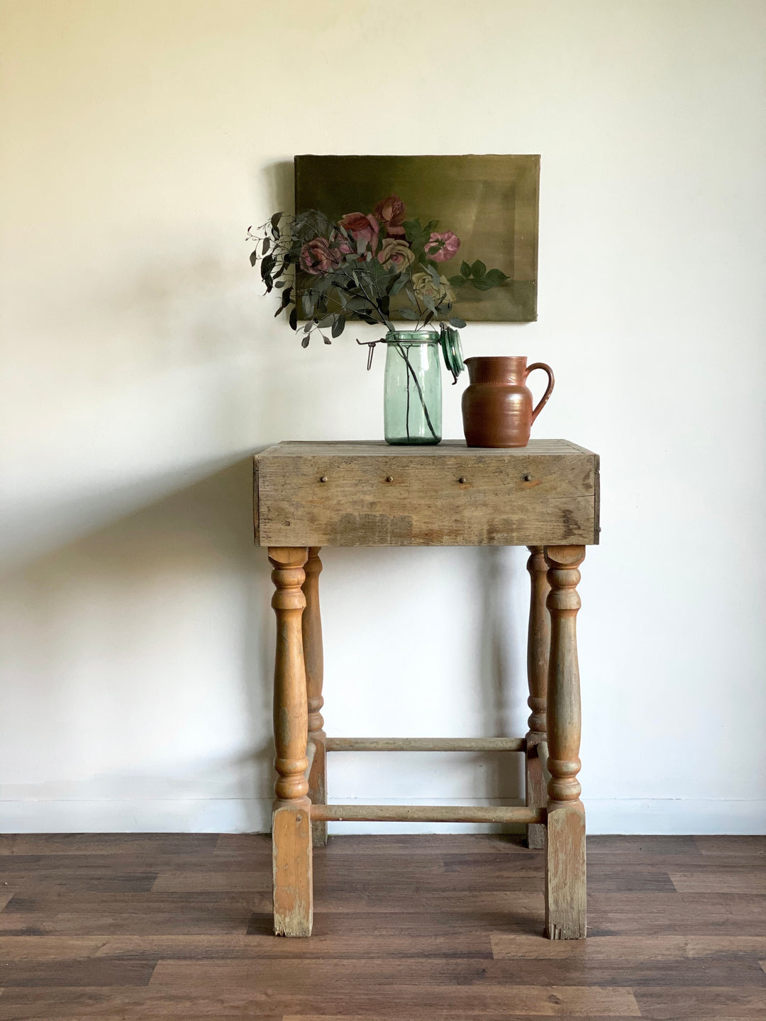 vintage butcher block table