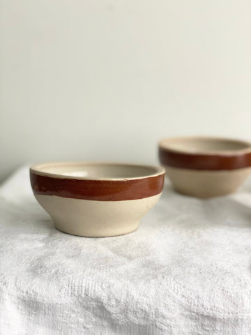 set of 3 vintage French stoneware bowls