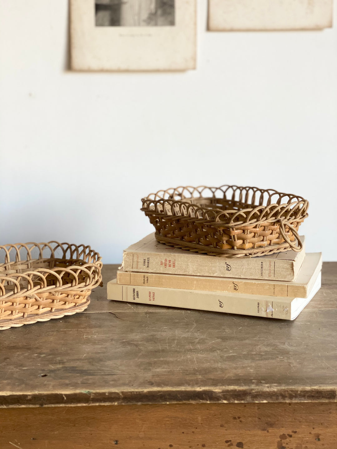 pair of French woven baskets