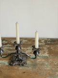 vintage silver plated three taper candelabra