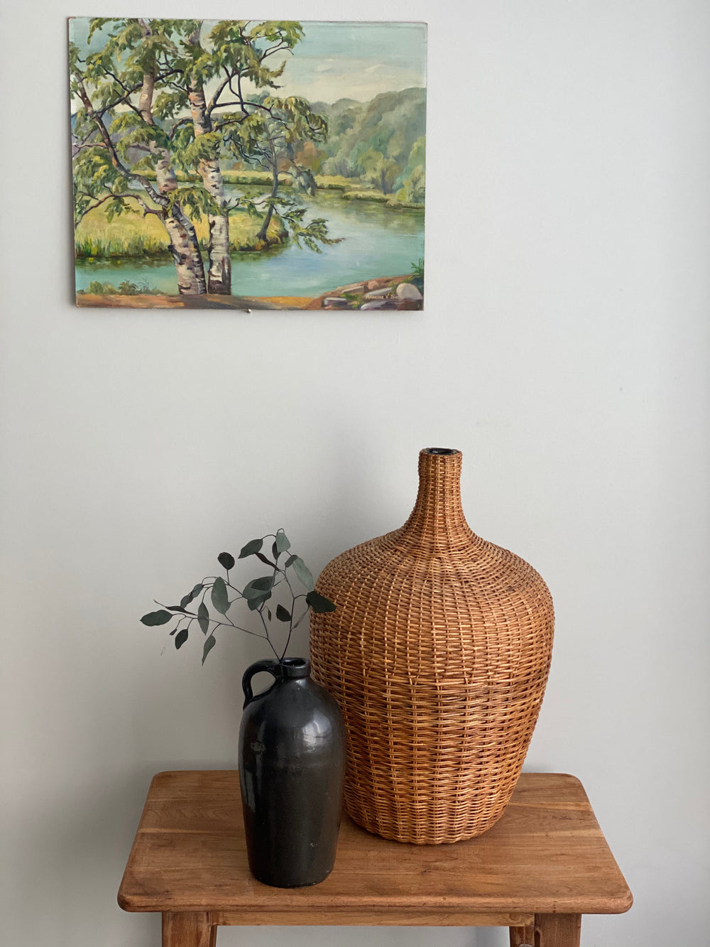 French wicker demijohn