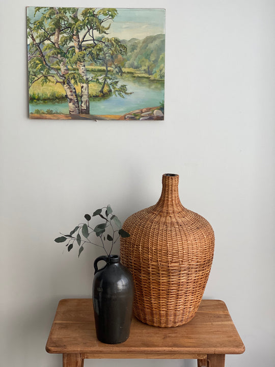 French wicker demijohn