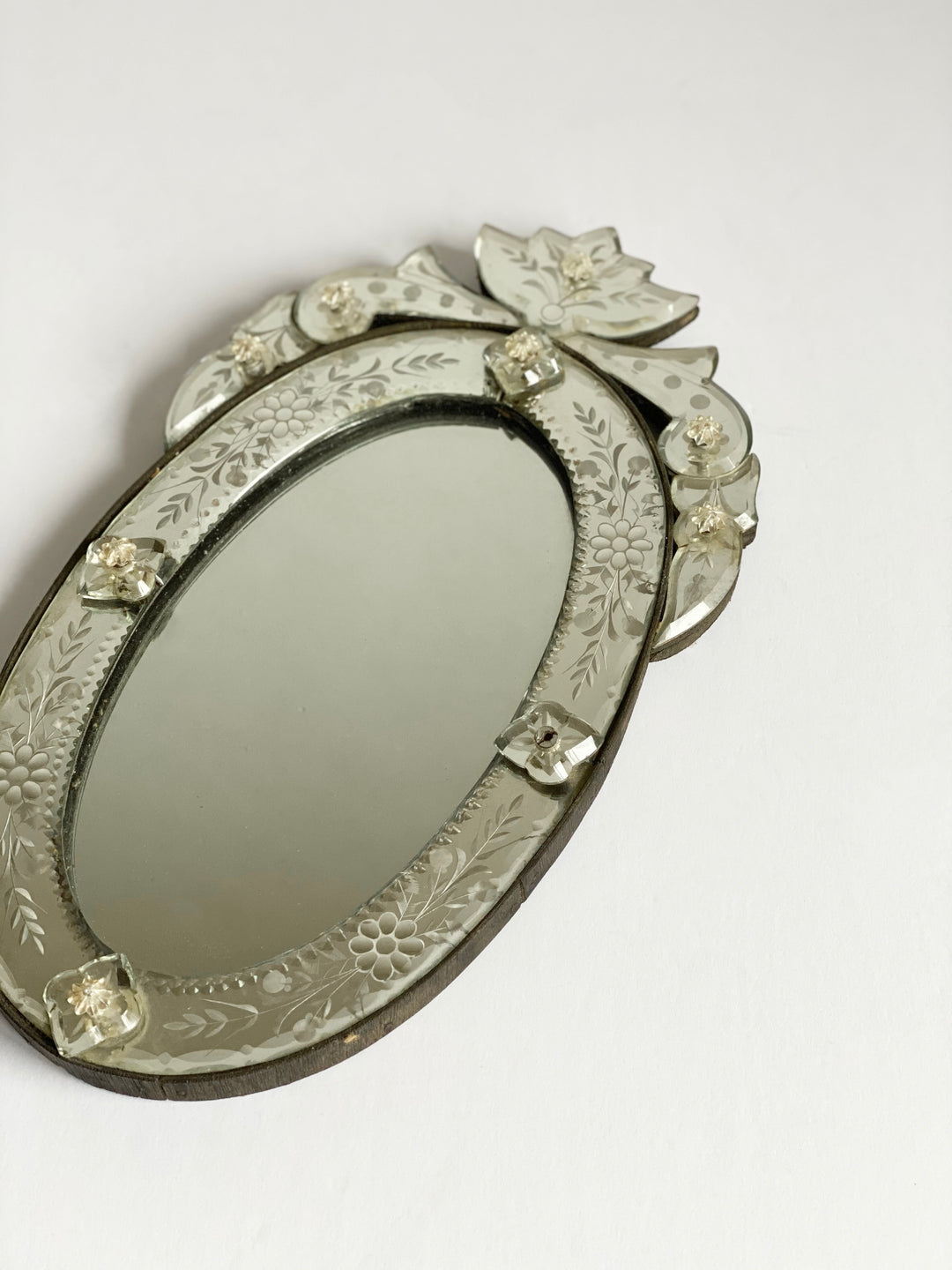 petite vintage French venetian mirror