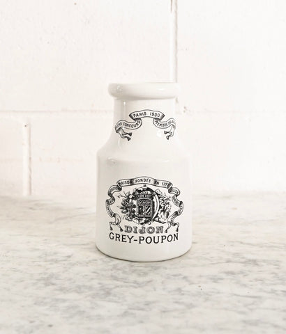 extra large antique french dijon grey-poupon stoneware advertising bottle