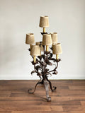 vintage wrought iron floral tree lamp