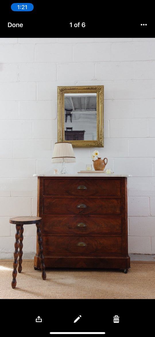 antique french gilt wood and plaster mirror
