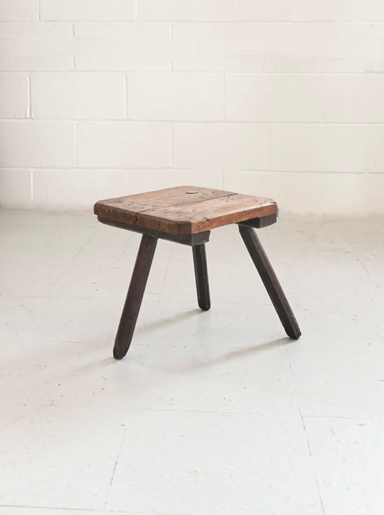 midcentury French tripod stool