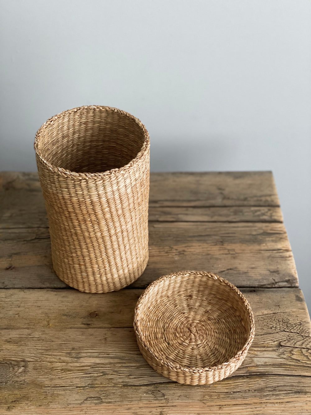 vintage sweetgrass basket, tall