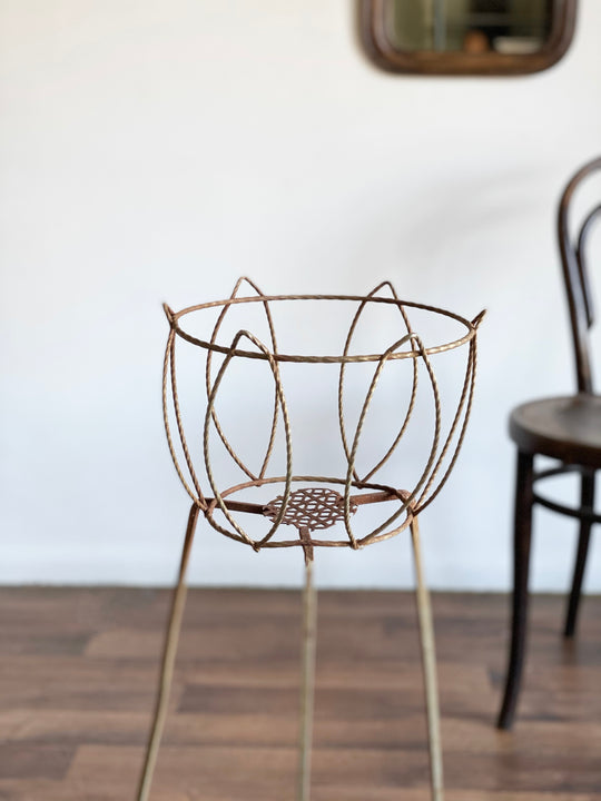 vintage wrought iron plant stand