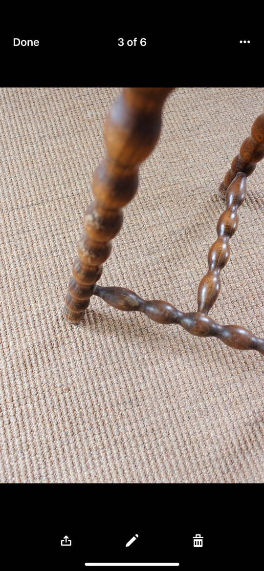 midcentury French bobbin leg stool