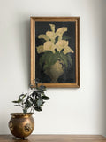 antique framed calla lilies lithograph
