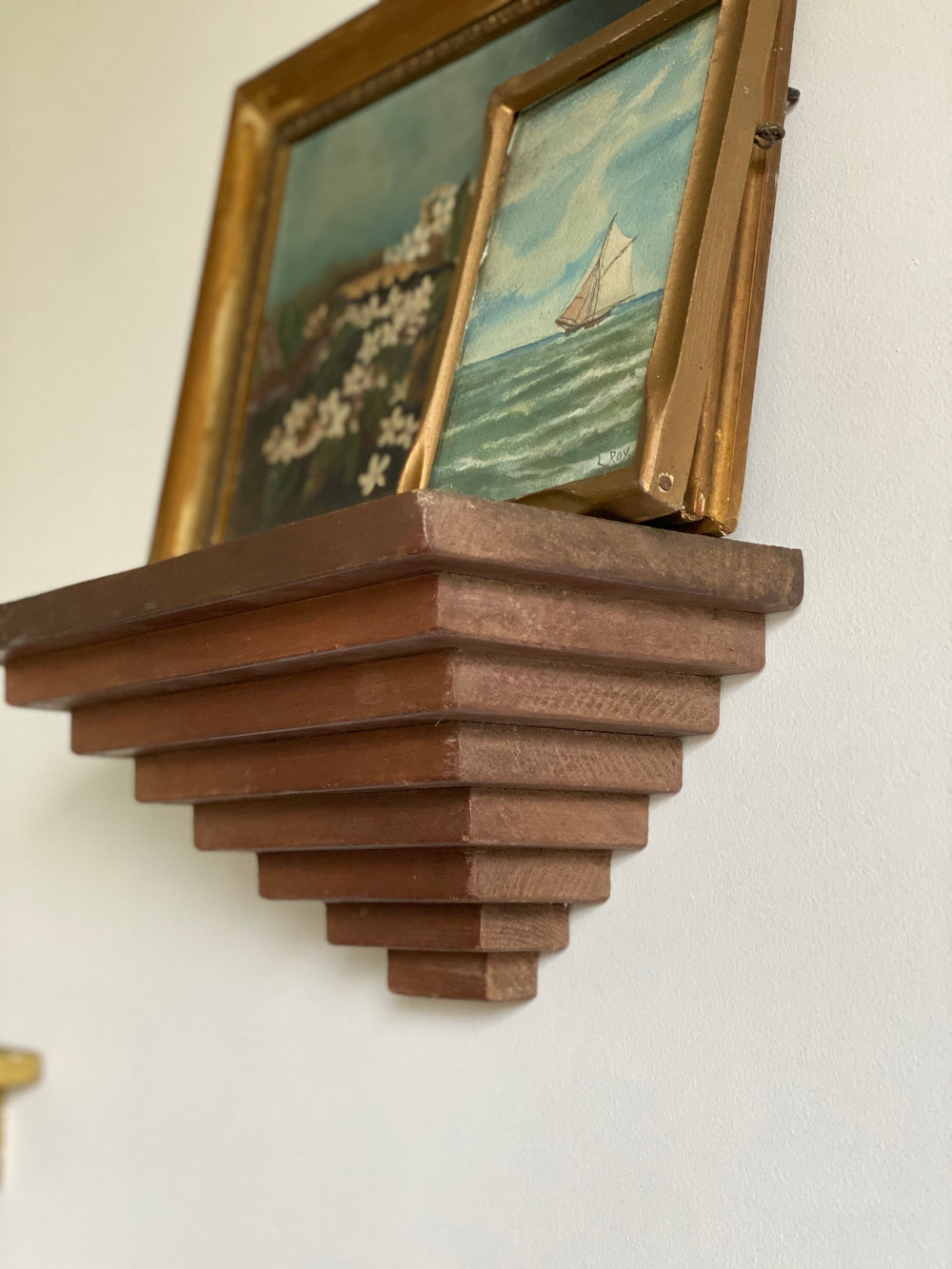 vintage tiered wall sconce shelf