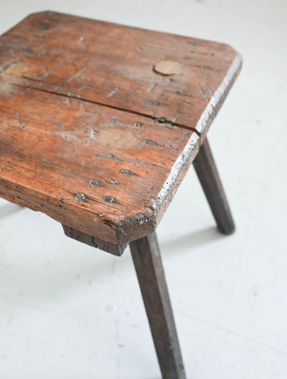 midcentury French tripod stool