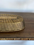 vintage woven brass basket